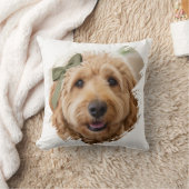 Chic Custom Photo Paint Brushstroke Dog Green クッション (ブランケット)