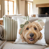 Chic Custom Photo Paint Brushstroke Dog Green クッション