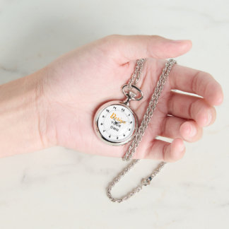 CHIC! ⏱️ Custom Silver Necklace Watch 腕時計