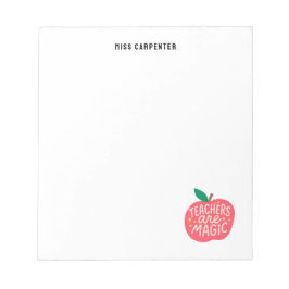 Chic Cute Apple Saying Personalized Teacher ノートパッド