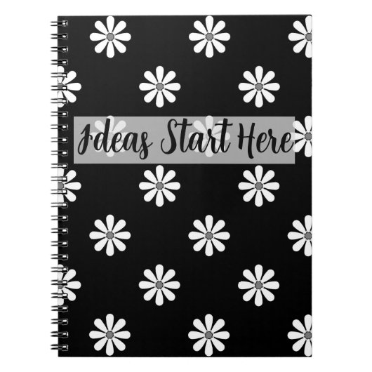 Chic Daisy Pattern Notebook – Minimal & Stylish ノートブック (正面)
