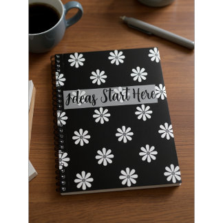 Chic Daisy Pattern Notebook – Minimal & Stylish ノートブック