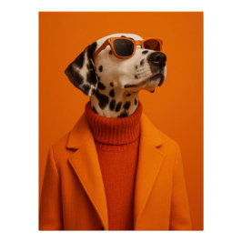 Chic Dalmatian Portrait – Modern Minimalist Dog ポスター