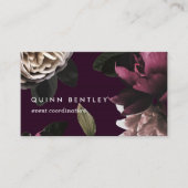 Chic Dark Floral on Plum 名刺 (正面)