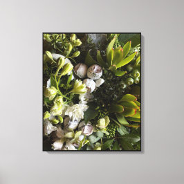 Chic Dark Green Botanical Leaves キャンバスプリント