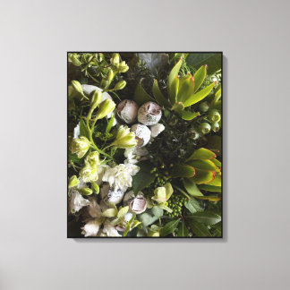 Chic Dark Green Botanical Leaves キャンバスプリント