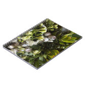 Chic Dark Green Botanical Leaves ノートブック (左側)