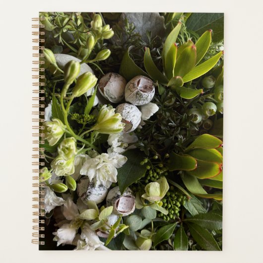 Chic Dark Green Botanical Leaves プランナー手帳 (正面)