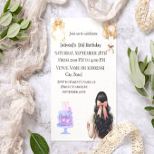 Chic Dark Hair Girl Sweet 16 Birthday Party Invita 招待状