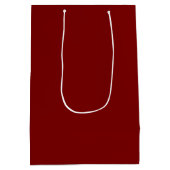 Chic Dark Red Custom Name Gift Bag ミディアムペーパーバッグ (裏面)