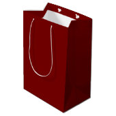 Chic Dark Red Custom Name Gift Bag ミディアムペーパーバッグ (裏面アングル)