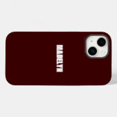 Chic Dark Red &White script Personalized Name Case-Mate iPhoneケース (裏面 (横))