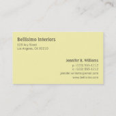 Chic Decoフレームモノグラムイエロー名刺 名刺 (裏面)