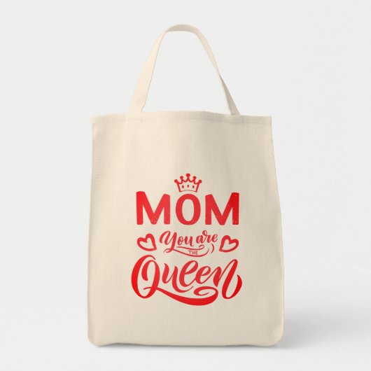 Chic Design Typography Mom You Are The Queen トートバッグ (正面)