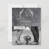 Chic Dirty Alternative Photo Chalkboard Wedding サンキューカード (正面)