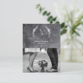 Chic Dirty Alternative Photo Chalkboard Wedding サンキューカード (スタンド正面)