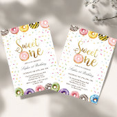 chic donut Sweet One Birthday, 1st Birthday Girl  招待状