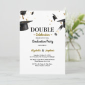 Chic Double Graduation Two Photo Graduates 招待状 (スタンド正面)