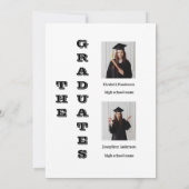 Chic Double Graduation Two Photo Graduates 招待状 (裏面)
