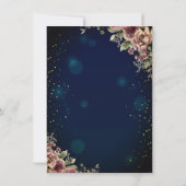 Chic Dress,Butterfly Floral Stars Blue Quinceañera 招待状 (裏面)