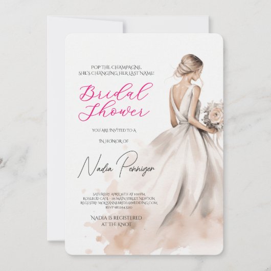 Chic Dressed for the Occasion Bridal Shower Party 招待状 (正面)