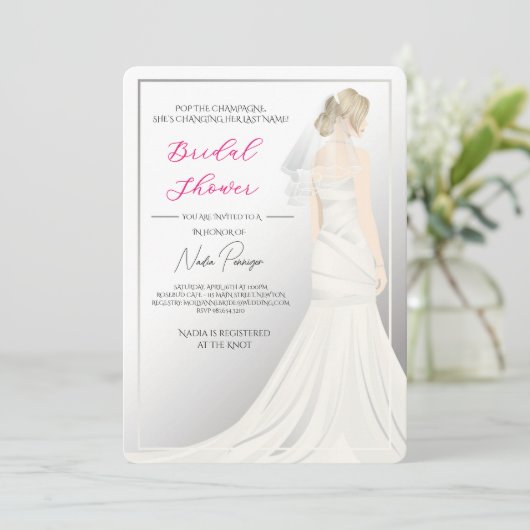 Chic Dressed for the Occasion Bridal Shower Party 招待状 (スタンド正面)