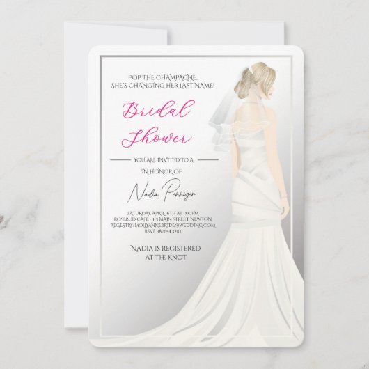 Chic Dressed for the Occasion Bridal Shower Party 招待状 (正面)