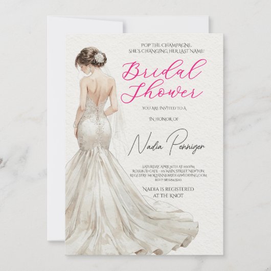 Chic Dressed for the Occasion Bridal Shower Party 招待状 (正面)