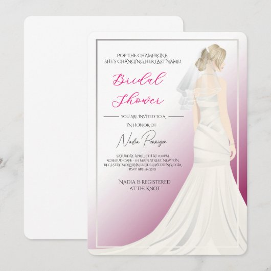 Chic Dressed for the Occasion Bridal Shower Party 招待状 (正面/裏面)