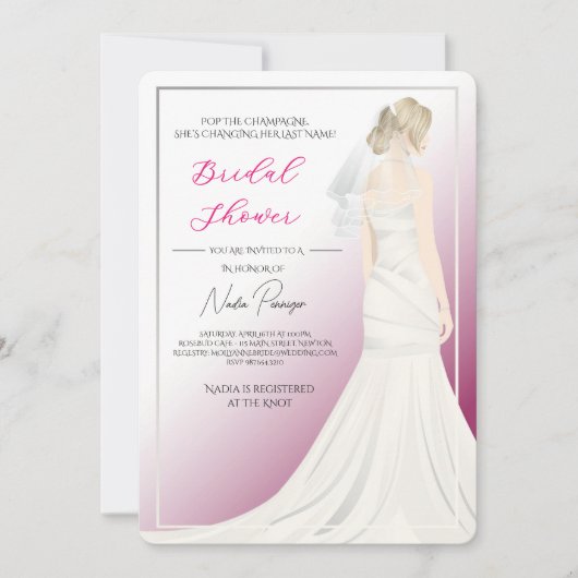 Chic Dressed for the Occasion Bridal Shower Party 招待状 (正面)