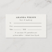 Chic Dusky Blue Watercolor Strips Gift Certificate 名刺 (裏面)