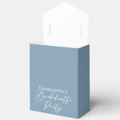 Chic Dusty Blue Bachelorette Party Personalized フェイバーボックス (見開き)
