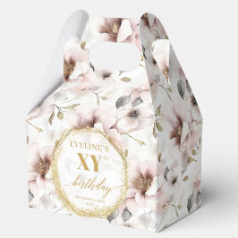 Chic dusty pink boho watercolor birthday favor box フェイバーボックス