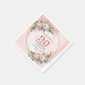 Chic Dusty Pink Rose Gold Boho 90th Birthday Party スタンダードカクテルナプキン (角)
