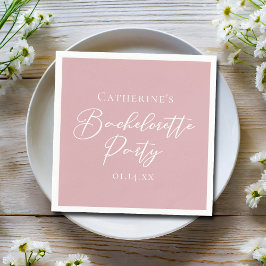 Chic Dusty Rose Pink Bachelorette Party スタンダードカクテルナプキン