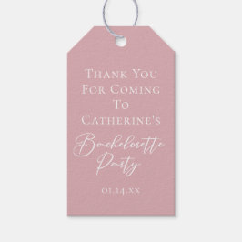 Chic Dusty Rose Pink Bachelorette Party Custom ギフトタグ