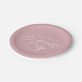 Chic Dusty Rose Pink Bachelorette Party Custom ペーパープレート (アングル)