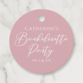 Chic Dusty Rose Pink Custom Bachelorette Party フェイバータグ (正面)