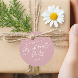 Chic Dusty Rose Pink Custom Bachelorette Party フェイバータグ