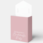 Chic Dusty Rose Pink Custom Bachelorette Party フェイバーボックス (見開き)