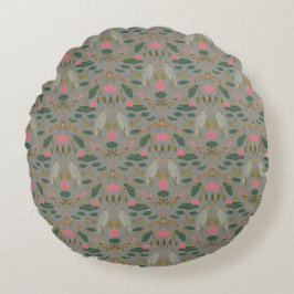 Chic earthy beige Heron Pond Heritage Revival ラウンドクッション