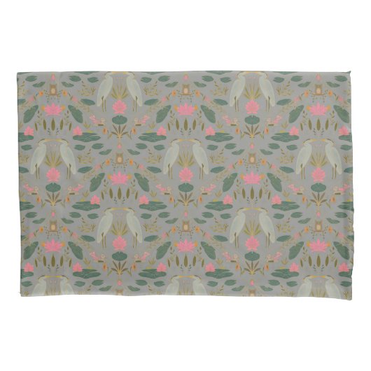 Chic earthy beige Heron Pond Heritage Revival 枕カバー (正面)