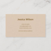 Chic earthy beige pastel gold flower professional 名刺 (裏面)