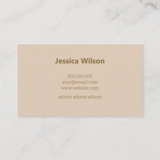 Chic earthy beige pastel gold flower professional 名刺 (裏面)