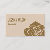 Chic earthy beige pastel gold flower professional 名刺 (正面)