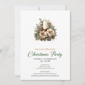 Chic Earthy Colors Christmas Candles Party Invite 招待状 (正面)