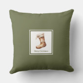 Chic earthy pastel family name Christmas gift クッション (裏面)