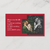 Chic Editorial Deep Red Compact Size Wedding エンクロージャーカード (裏面)