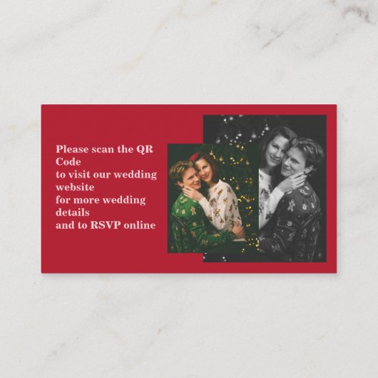 Chic Editorial Deep Red Compact Size Wedding エンクロージャーカード (裏面)