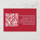 Chic Editorial Deep Red One Photo QR Code Wedding エンクロージャーカード (裏面)